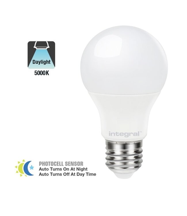 E27 8,5w Led Bollamp, 800-840 Lumen, Dag/Nacht Sensor, 2 Jaar Garantie