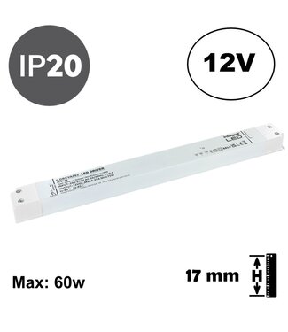 UITVERKOOP: LONG AND SLIM - Led Strip voeding 12V/75W/6,25A, Max: 60w