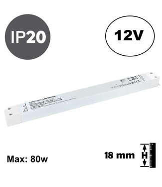 UITVERKOOP: LONG AND SLIM - Led Strip voeding 12V/100W/8,33A, Max: 80w