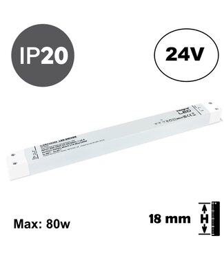 UITVERKOOP: LONG AND SLIM - Led Strip voeding 24V/100W/4,17A, Max: 80w