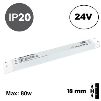 UITVERKOOP: LONG AND SLIM - Led Strip voeding 24V/100W/4,17A, Max: 80w