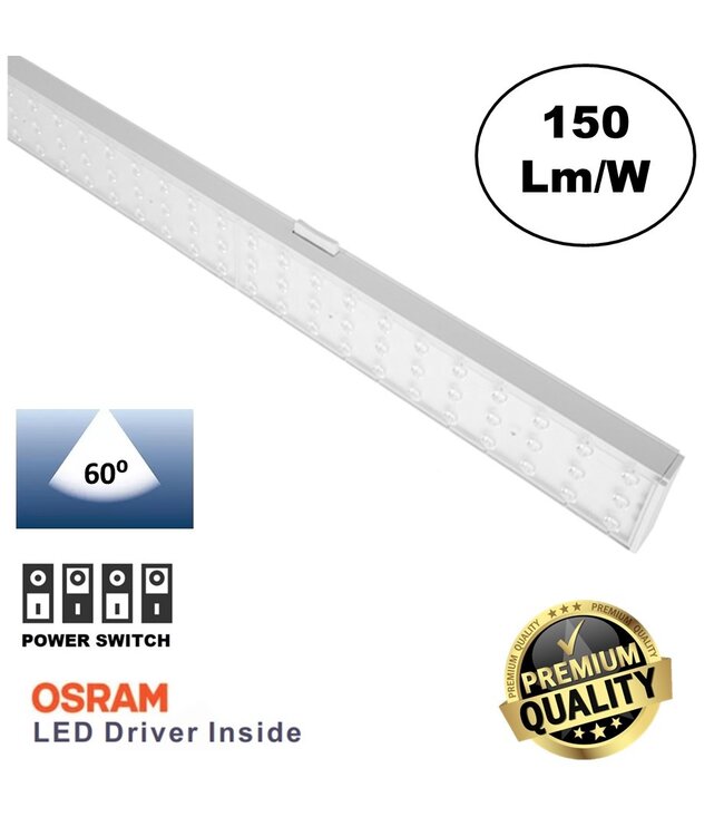 Universele Trunk LED Lichtlijn 150cm | Wattage Switch 32-56 Watt | 60 Graden lichthoek | 5 Jaar Garantie