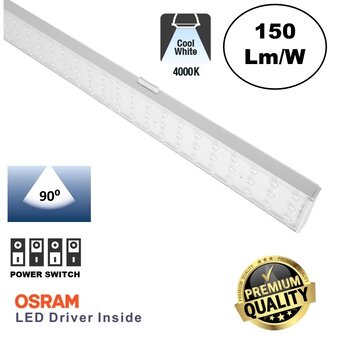 Universele Trunk LED Lichtlijn 150cm | Wattage Switch 32-56 Watt | 90 Graden lichthoek | 5 Jaar Garantie