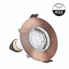 Led Spot Armatuur Koper, IP65 waterbestendig, Gatmaat 70mm, Incl. GU10 Fitting