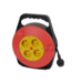 Kabelhaspel 10 meter + 4x Schuko| 16A | 220-240VAC | Zwart/Rood