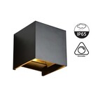 LED Wandlamp Cube 2x3 Watt, 2x 270 Lumen, Dimbaar, IP65, Zwart, 2 Jaar Garantie