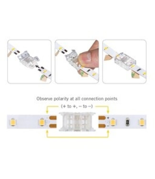 A-Serie Led Strip Connector 8MM Led Strips (Zonder solderen) | Geschikt voor IP20 en IP65 LED Strips
