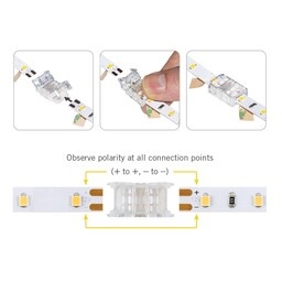 A-Serie Led Strip Connector 8MM Led Strips (Zonder solderen) | Geschikt voor IP20 en IP65 LED Strips, foto 6 van 6