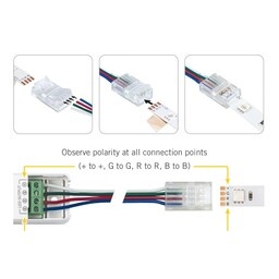 A-Serie Led Strip Connector RGB Led Strips 10MM (Zonder solderen) | Geschikt voor IP20 en IP65 LED Strips, foto 5 van 6