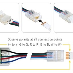 A-Serie Led Strip Connector RGBW Led Strips 10MM (Zonder solderen) | Geschikt voor IP20 en IP65 LED Strips, foto 4 van 6