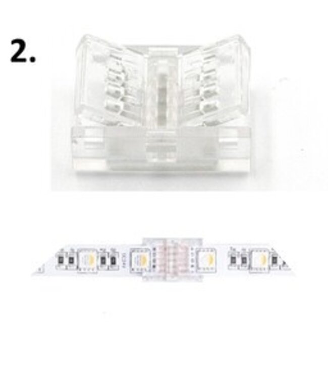 A-Serie Led Strip Connector RGBW Led Strips 10MM  (Zonder solderen) | Geschikt voor IP20 en IP65 LED Strips