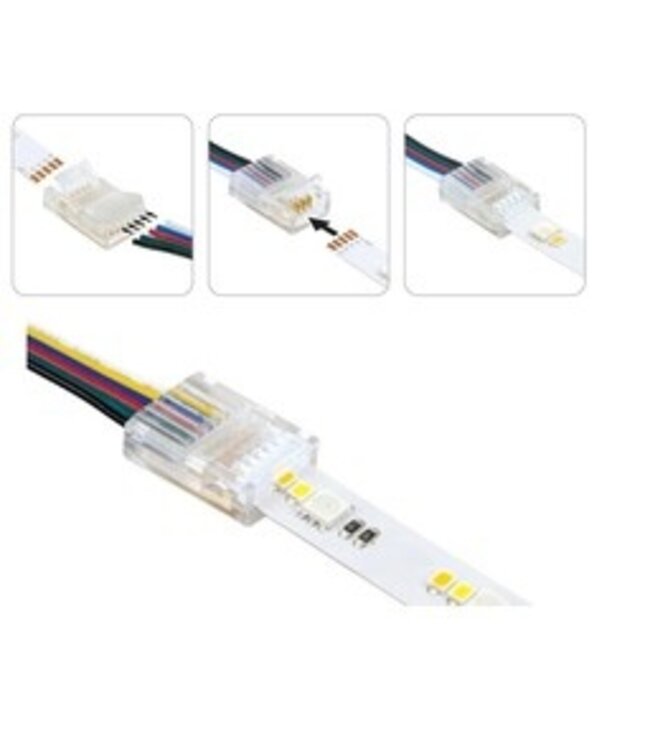 A-Serie Led Strip Connector RGBCCT Led Strips 12MM  (Zonder solderen) | Geschikt voor IP20 en IP65 LED Strips