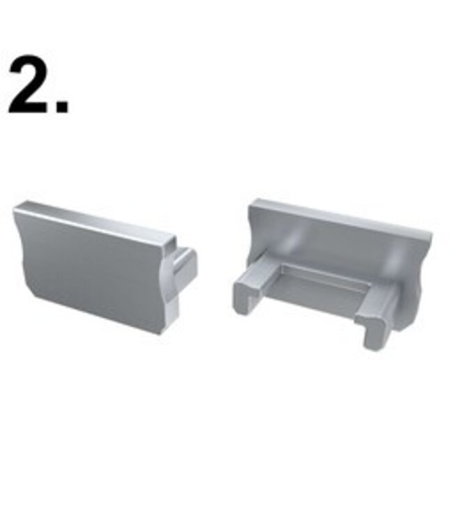 Accessoires t.b.v. Standaard Led Strip Profiel Norman | Grijs