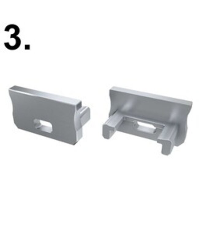 Accessoires t.b.v. Standaard Led Strip Profiel Norman | Grijs