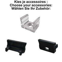 Accessoires t.b.v. Standaard Led Strip Profiel Norman | Zwart, foto 2 van 4