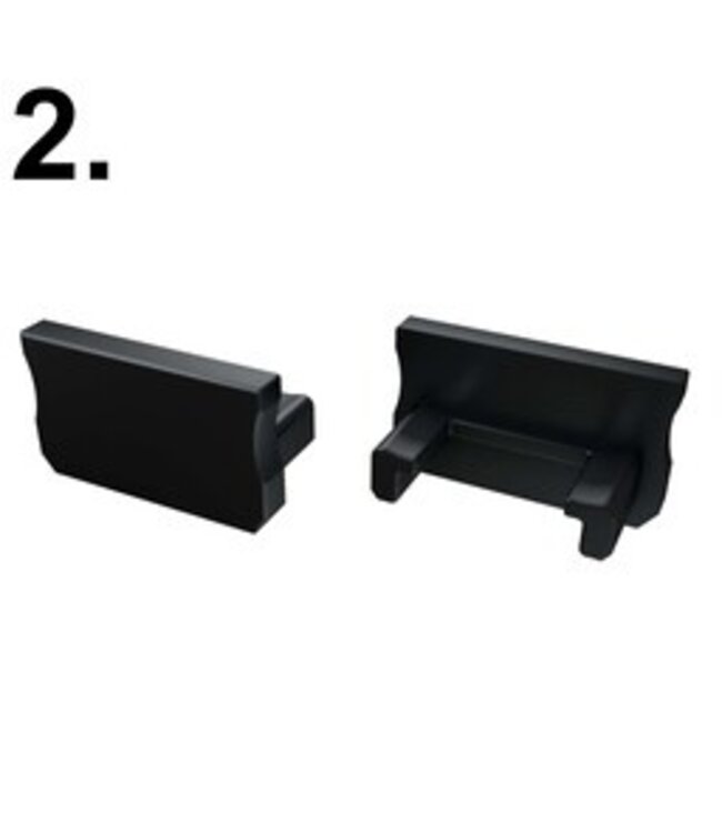 Accessoires t.b.v. Standaard Led Strip Profiel Norman | Zwart