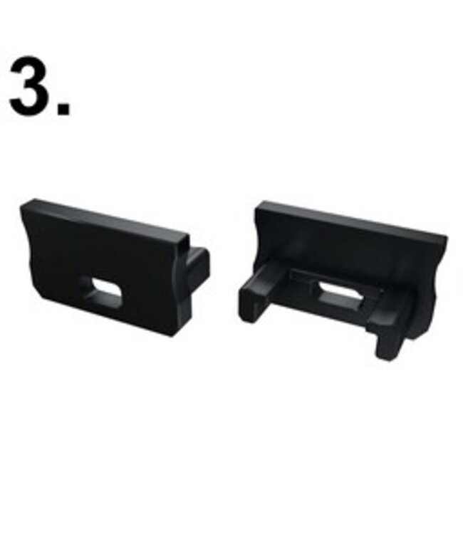 Accessoires t.b.v. Standaard Led Strip Profiel Norman | Zwart
