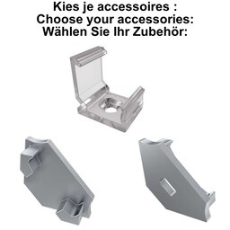 Accessoires t.b.v. Hoek Led Strip Profiel Norman | Grijs, foto 2 van 4