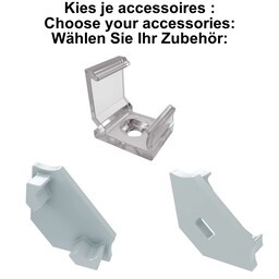 Accessoires t.b.v. Hoek Led Strip Profiel Norman | Wit, foto 2 van 4