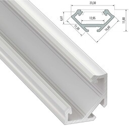 Hoek Aluminium Led Strip Profiel Norman | WIT | Tot 2 Meter leverbaar