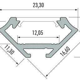 Hoek Aluminium Led Strip Profiel Norman | WIT | Tot 2 Meter leverbaar, foto 4 van 6