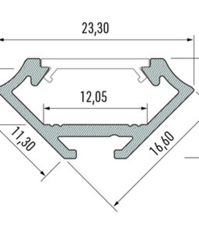 Hoek Aluminium Led Strip Profiel  Norman | ZWART | Tot 2 Meter leverbaar