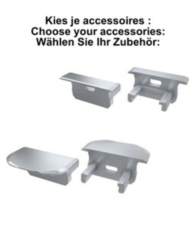 Accessoires t.b.v. Infrees Led Strip Profiel Norman | Grijs