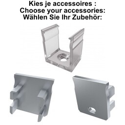 Accessoires t.b.v. Verdiept Led Strip Profiel Norman | Grijs, foto 2 van 4