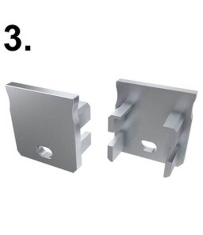 Accessoires t.b.v. Verdiept Led Strip Profiel Norman | Grijs