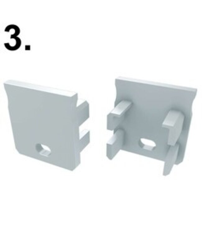 Accessoires t.b.v. Verdiept Led Strip Profiel Norman | Wit