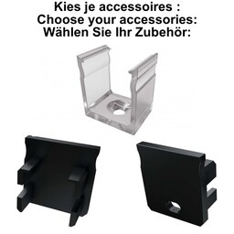 Accessoires t.b.v. Verdiept Led Strip Profiel Norman | Zwart, foto 2 van 4