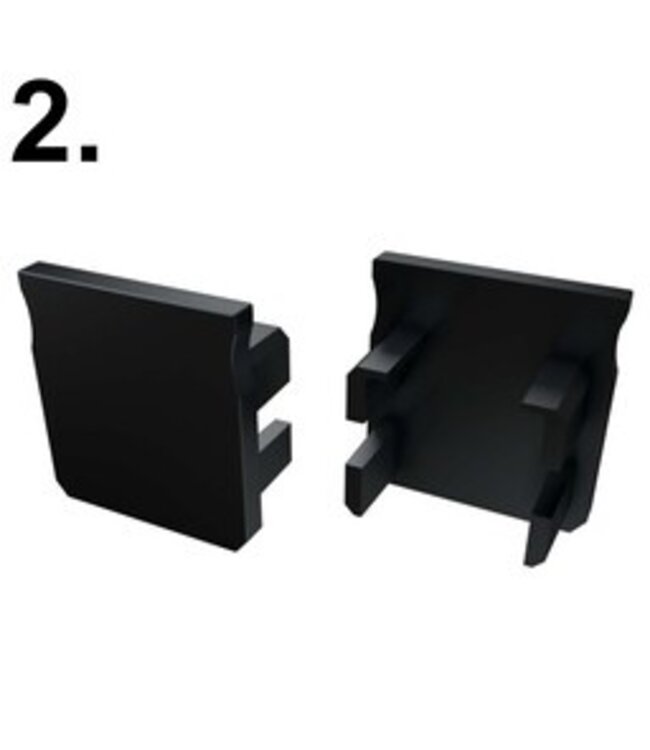Accessoires t.b.v. Verdiept Led Strip Profiel Norman | Zwart