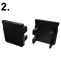 Accessoires t.b.v. Verdiept Led Strip Profiel Norman | Zwart, foto 3 van 4