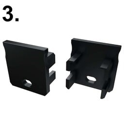 Accessoires t.b.v. Verdiept Led Strip Profiel Norman | Zwart, foto 4 van 4