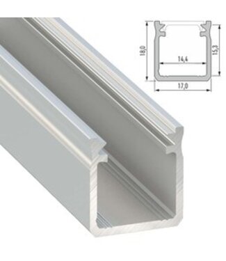 Verdiept Aluminium Led Strip Profiel  Norman | ALU |  18x17mm | Tot 2 Meter leverbaar