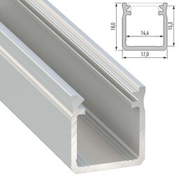 Verdiept Aluminium Led Strip Profiel Norman | ALU | 18x17mm | Tot 2 Meter leverbaar