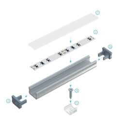 Verdiept Aluminium Led Strip Profiel Norman | ALU | 18x17mm | Tot 2 Meter leverbaar, foto 3 van 6