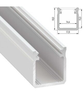 Verdiept Aluminium Led Strip Profiel  Norman | WIT |  18x17mm | Tot 2 Meter leverbaar