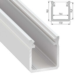 Verdiept Aluminium Led Strip Profiel Norman | WIT | 18x17mm | Tot 2 Meter leverbaar