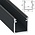 Verdiept Aluminium Led Strip Profiel  Norman | Zwart |  18x17mm | Tot 2 Meter leverbaar
