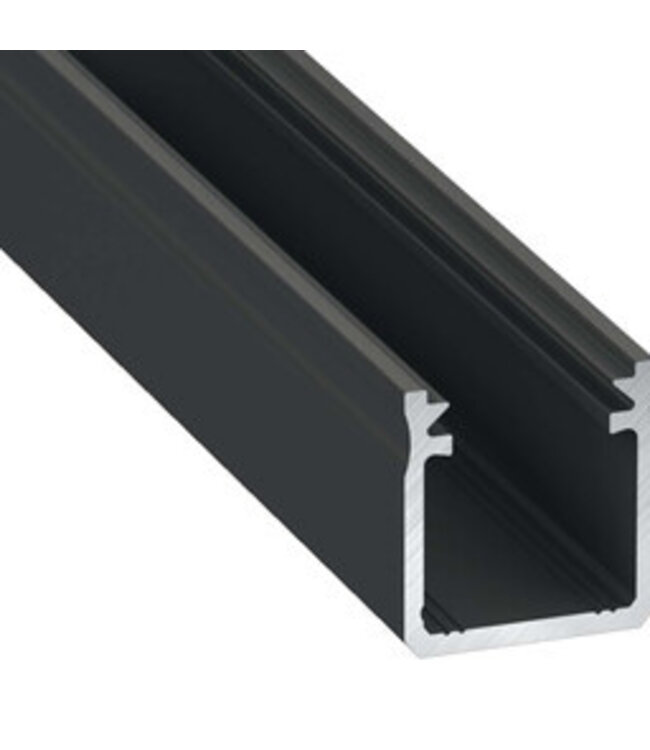 Verdiept Aluminium Led Strip Profiel  Norman | Zwart |  18x17mm | Tot 2 Meter leverbaar