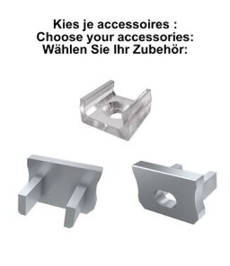 Accessoires t.b.v. SlimLine Led Strip Profiel | Grijs