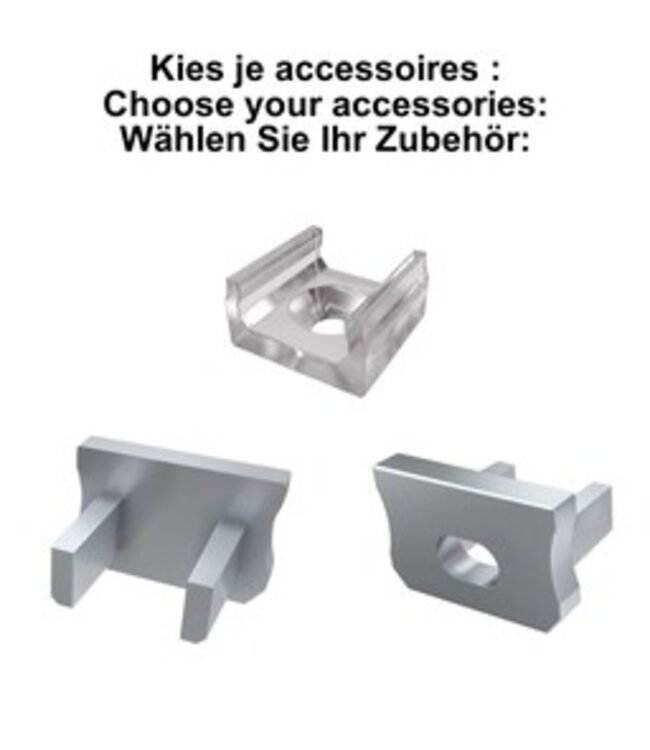 Accessoires t.b.v. SlimLine Led Strip Profiel | Grijs