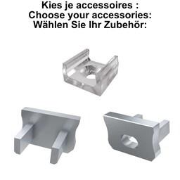 Accessoires t.b.v. SlimLine Led Strip Profiel | Grijs, foto 2 van 4
