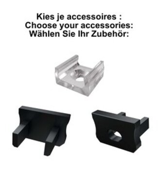 Accessoires t.b.v. SlimLine Led Strip Profiel | Zwart