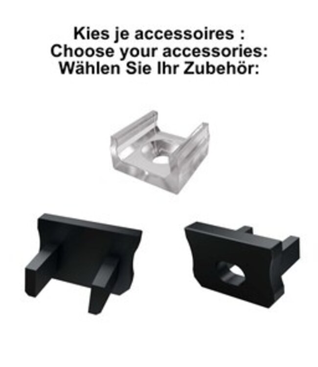 Accessoires t.b.v. SlimLine Led Strip Profiel | Zwart
