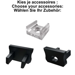 Accessoires t.b.v. SlimLine Led Strip Profiel | Zwart, foto 2 van 4