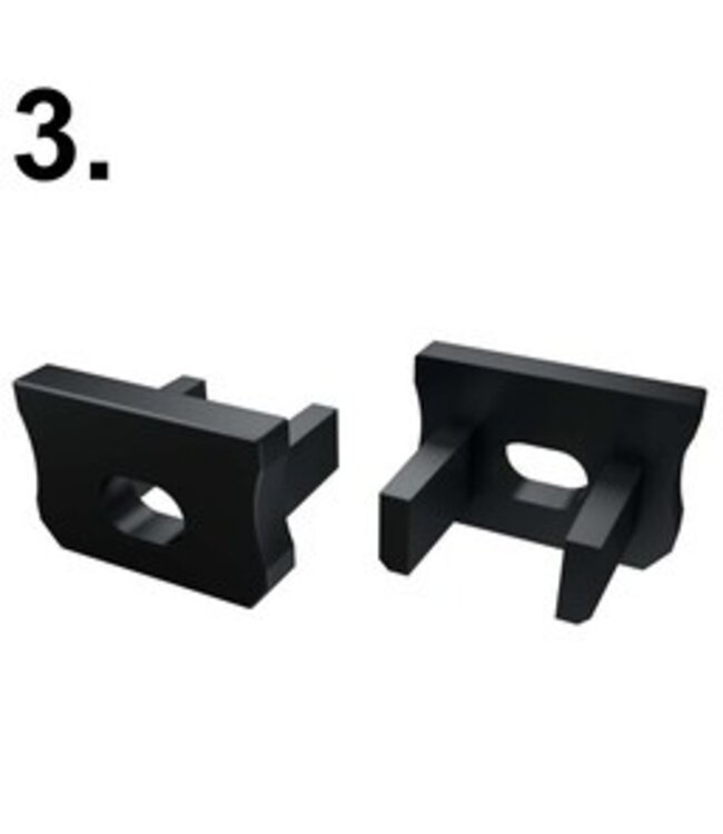 Accessoires t.b.v. SlimLine Led Strip Profiel | Zwart