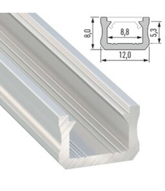 SlimLine Aluminium Led Strip Profiel | ALU |  12x8mm | Tot 2 Meter leverbaar