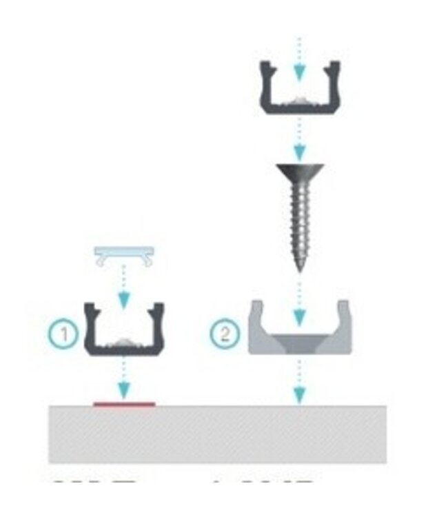 SlimLine Aluminium Led Strip Profiel | WIT |  12x8mm | Tot 2 Meter leverbaar